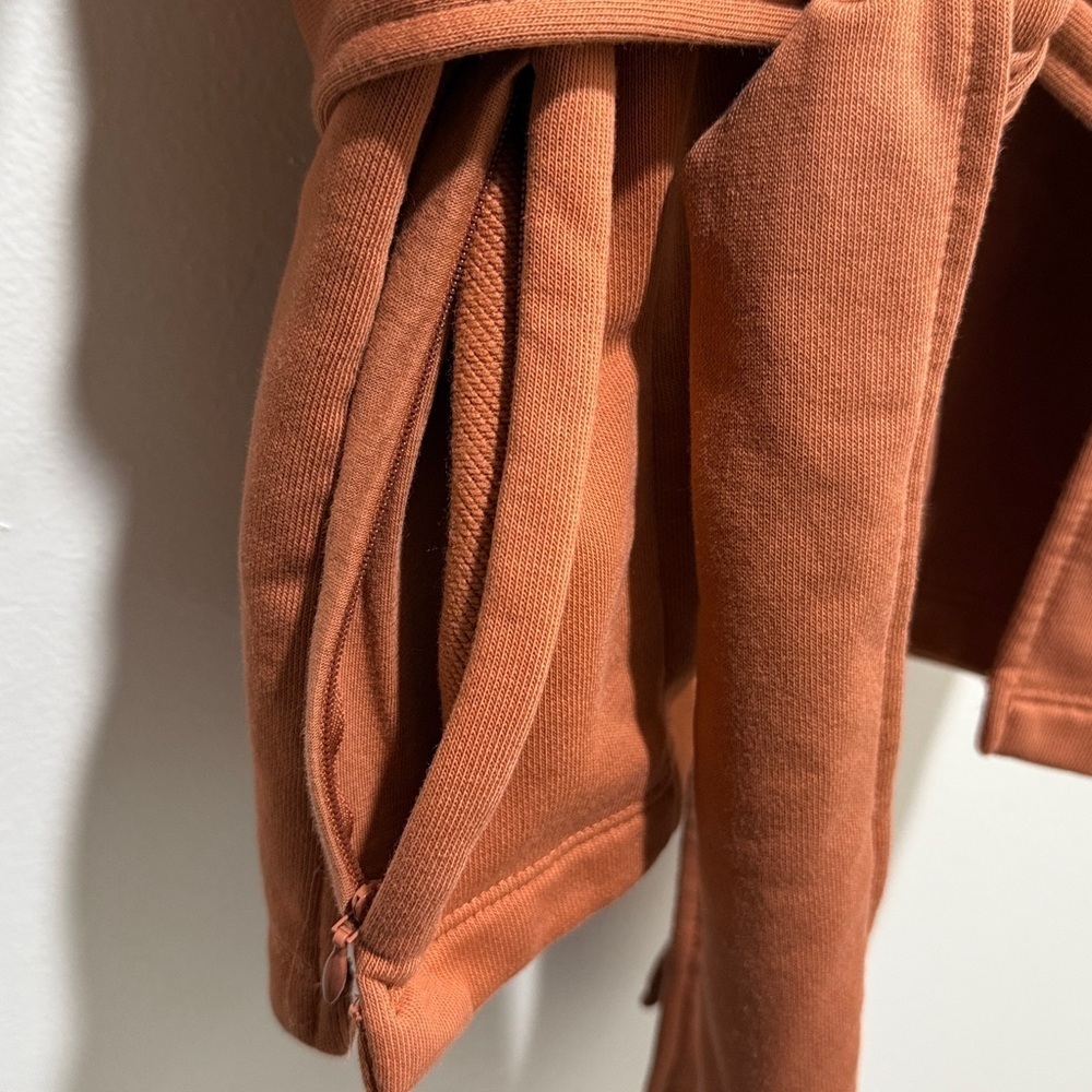 Nike Shirt Womens Small Rust Dri-fit Yoga Wrap Tie Activewear Small - Picture 5 of 7